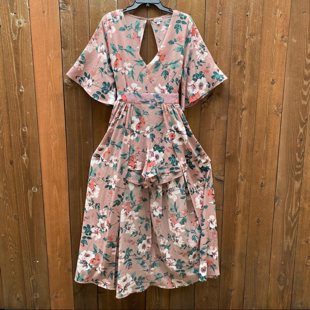 J is for Justify romper/dress, lovely blush floral, size XL